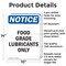 Signmission Food Grade Lubricants Only, 10 in W x Rectangle, Aluminum OS-2PACK-NS-A-1014-V-12821 - alternate 2
